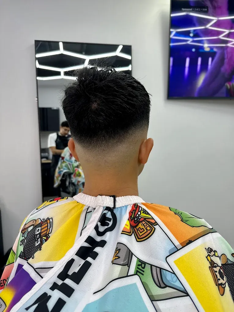 Precision fade and lineup work by the barbers at Blends Barbershop in Denham Springs